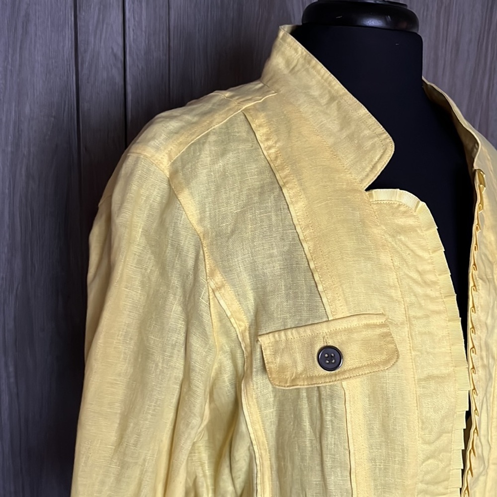 Multiples yellow Linen Jacket - Picture 3 of 11